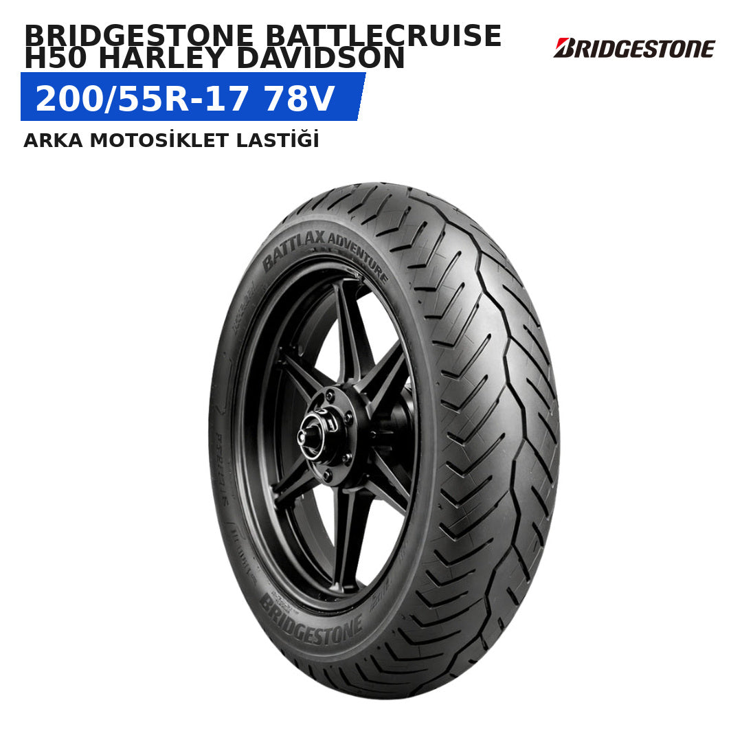Bridgestone Battlecruise H50 Harley Davidson 200/55R-17 78V Arka Motosiklet Lastiği