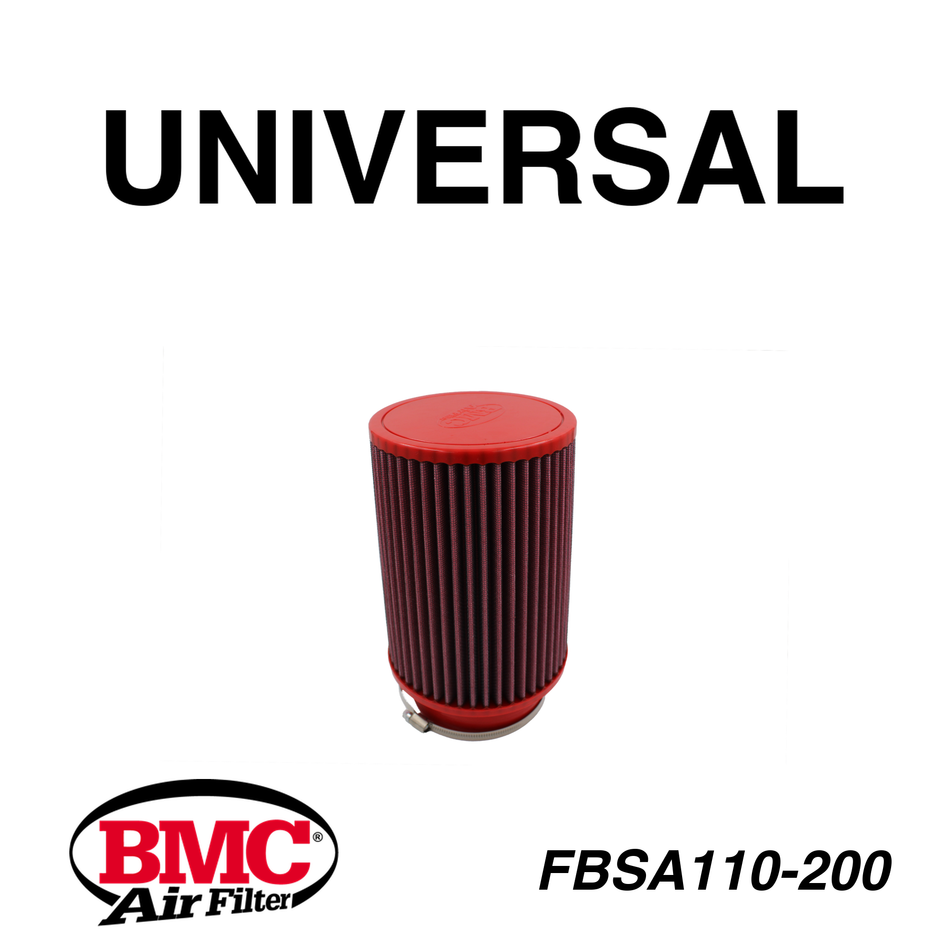BMC FBSA110-200 Universal Konik Performans Hava Filtresi 110 mm Boğaz / 200 mm Yükseklik / Poliüretan Kapak