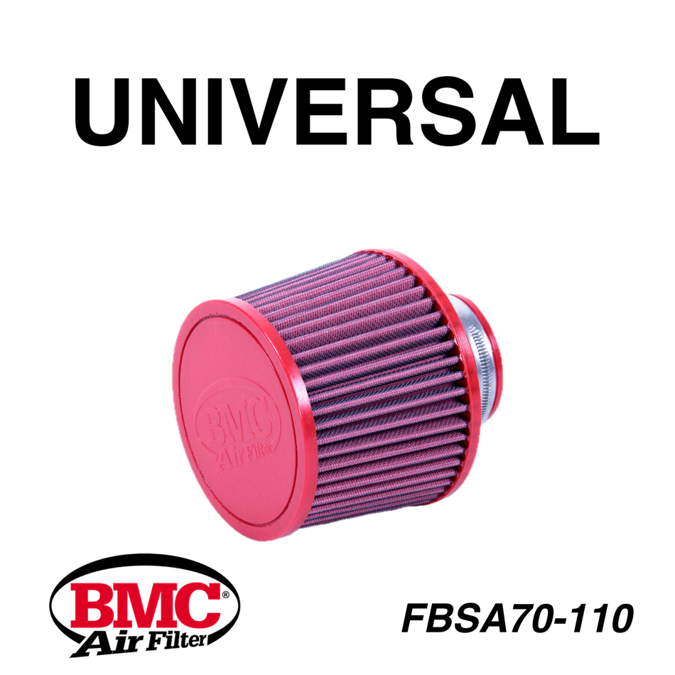 BMC FBSA70-110 Universal Konik Performans Hava Filtresi 70 mm Boğaz / 112 mm Yükseklik / Poliüretan Kapak