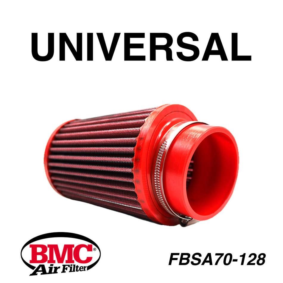 BMC FBSA70-128 Universal Konik Performans Hava Filtresi 70 mm Boğaz / 128 mm Yükseklik / Poliüretan Kapak
