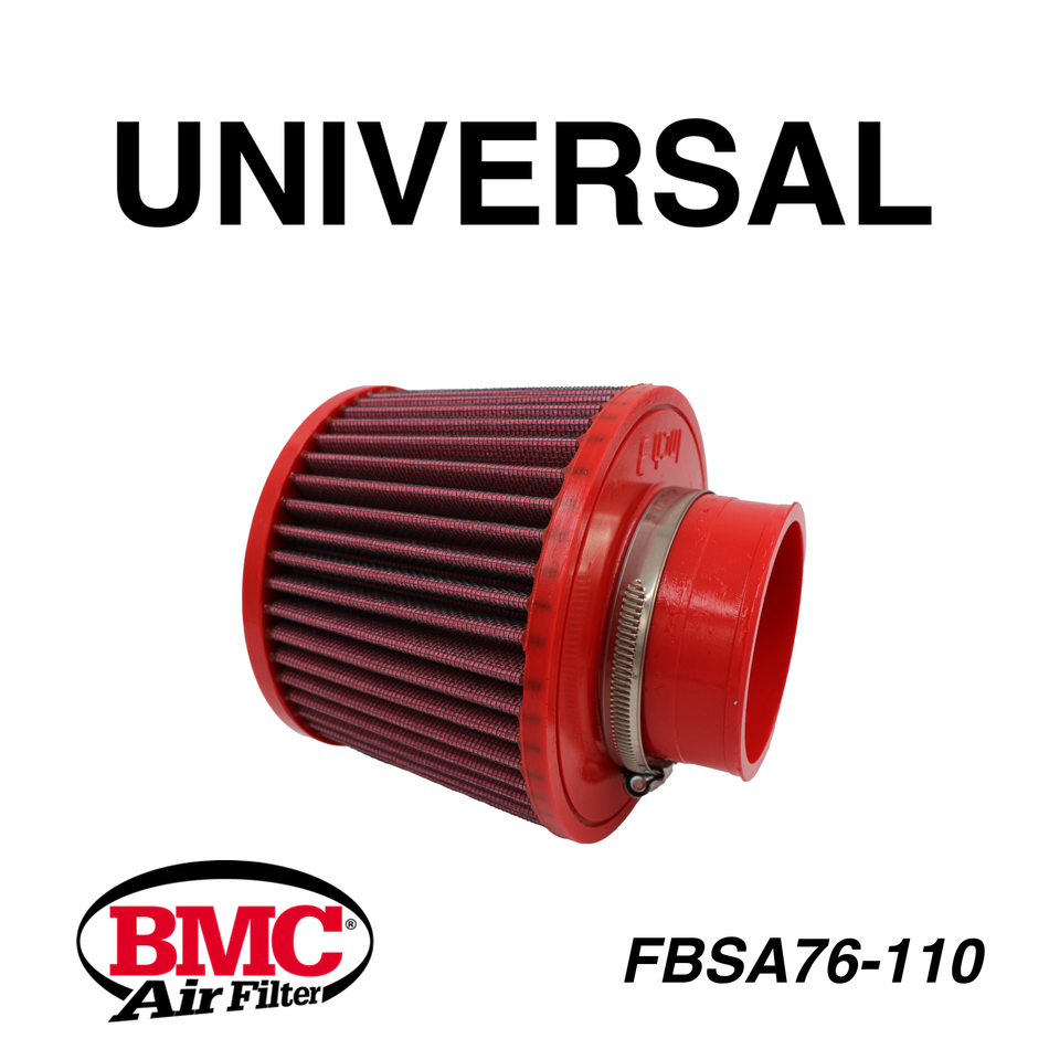 BMC FBSA76-110 Universal Konik Performans Hava Filtresi 76 mm Boğaz / 113 mm Yükseklik / Poliüretan Kapak