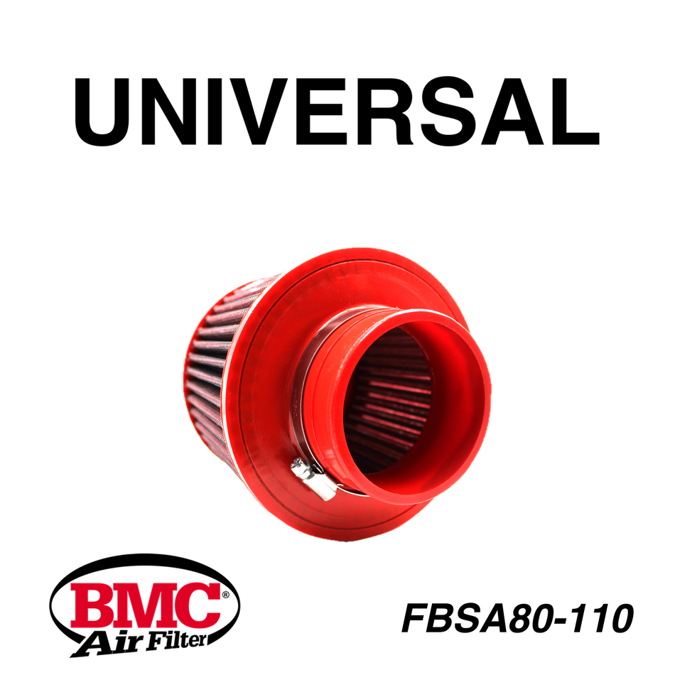 BMC FBSA80-110 Universal Konik Performans Hava Filtresi 80 mm Boğaz / 113 mm Yükseklik / Poliüretan Kapak