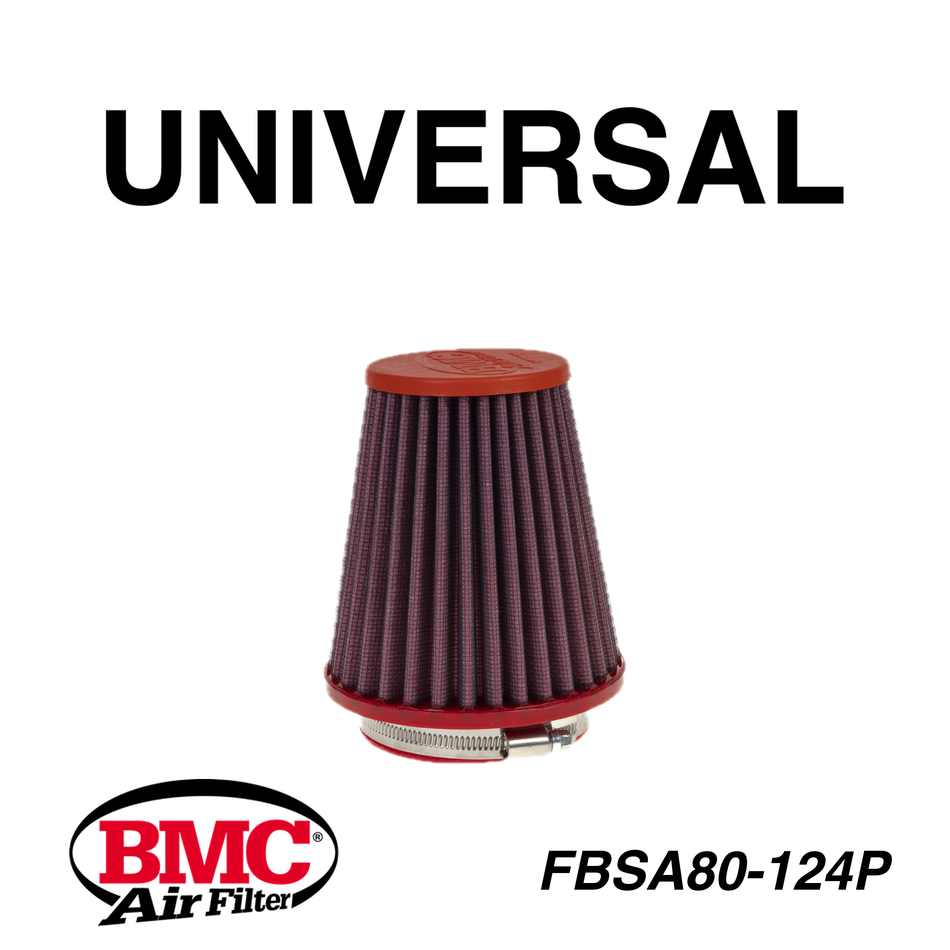 BMC FBSA80-124P Universal Konik Performans Hava Filtresi 80 mm Boğaz / 124 mm Yükseklik / Plastik Kapak