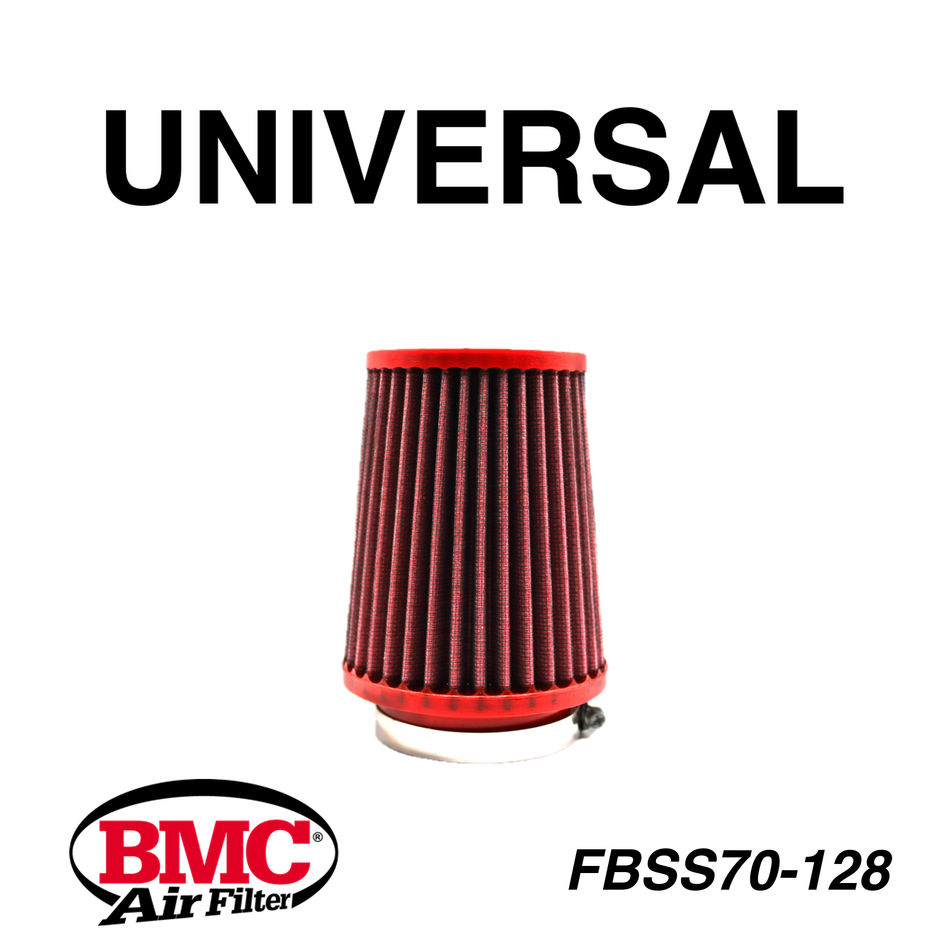 BMC FBSS70-128 Universal Konik Performans Hava Filtresi 70 mm Boğaz / 131 mm Yükseklik / Poliüretan Kapak
