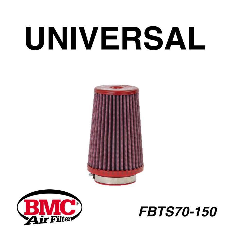 BMC FBTS70-150 Universal Konik Performans Hava Filtresi 70 mm Boğaz / 154 mm Yükseklik / Metal Kapak