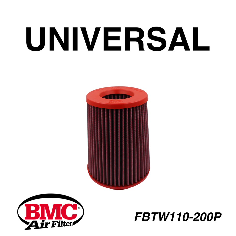 BMC FBTW110-200P Universal Konik Performans Hava Filtresi 110 mm Boğaz / 202 mm Yükseklik / Plastik Kapak