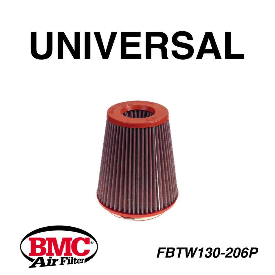 BMC FBTW130-206P Universal Konik Performans Hava Filtresi 130 mm Boğaz / 206 mm Yükseklik / Plastik Kapak