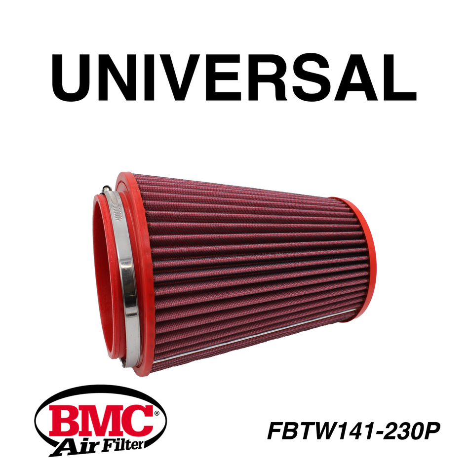BMC FBTW141-230P Universal Konik Performans Hava Filtresi 141 mm Boğaz / 230 mm Yükseklik / Plastik Kapak