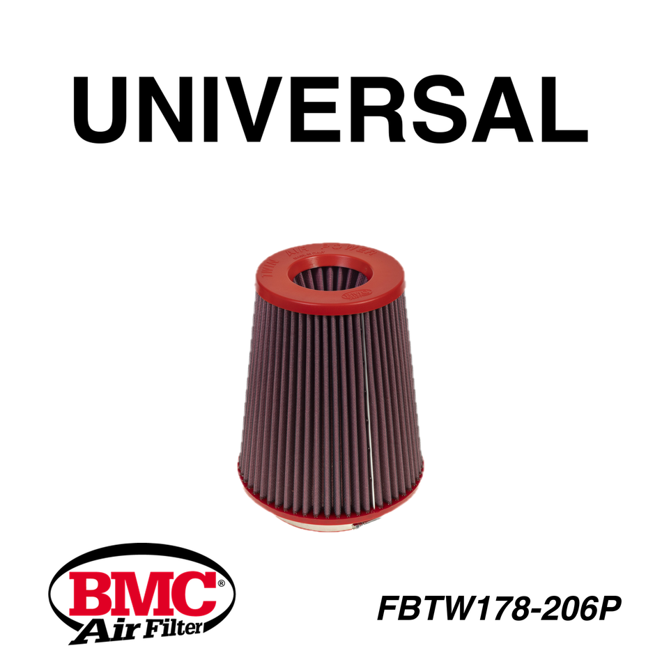 BMC FBTW178-206P Universal Konik Performans Hava Filtresi 178 mm Boğaz / 206 mm Yükseklik / Plastik Kapak