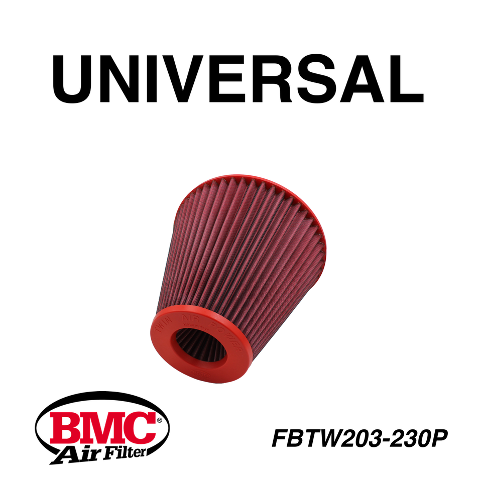 BMC FBTW203-230P Universal Konik Performans Hava Filtresi 203 mm Boğaz / 230 mm Yükseklik / Plastik Kapak