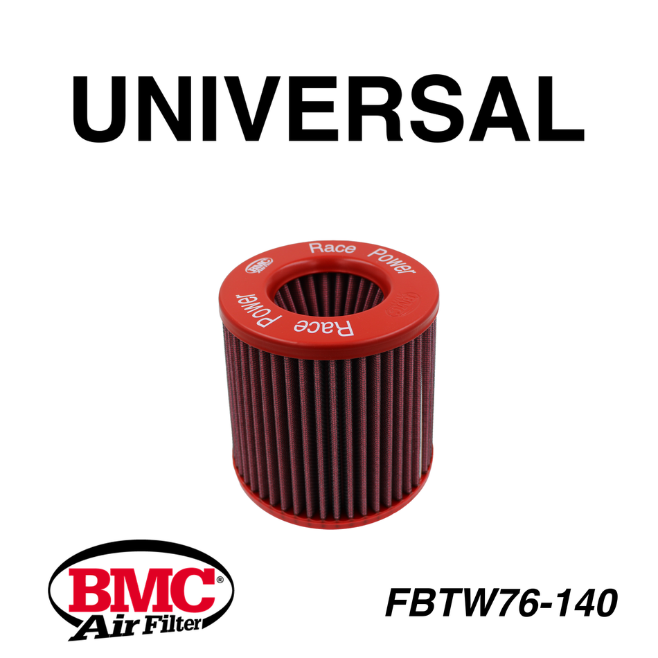 BMC FBTW76-140 Universal Konik Performans Hava Filtresi 76 mm Boğaz / 143 mm Yükseklik / Metal Kapak