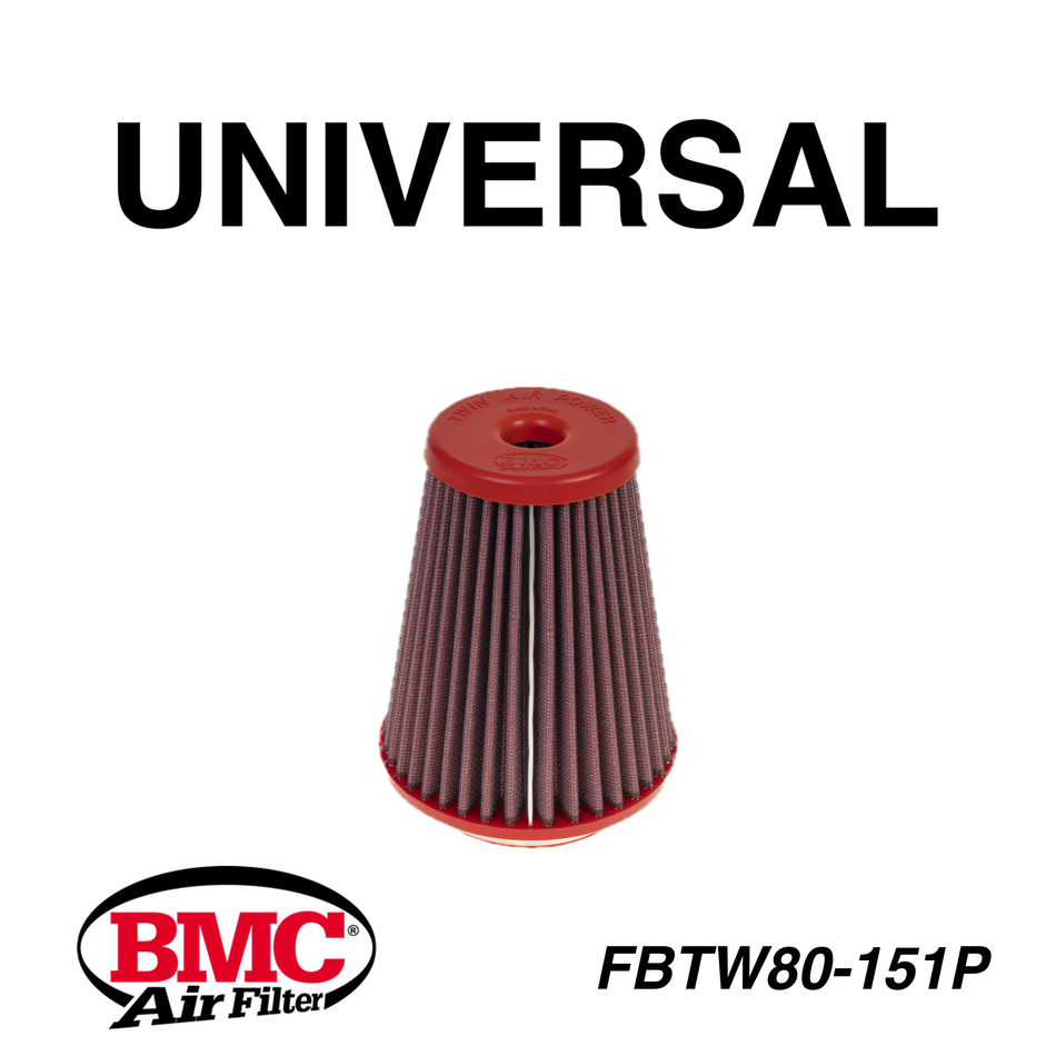 BMC FBTW80-151P Universal Konik Performans Hava Filtresi 80 mm Boğaz / 151 mm Yükseklik / Plastik Kapak