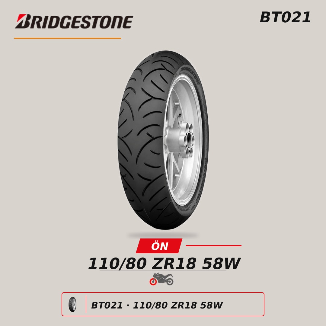 Bridgestone BT021 110/80 ZR18 58W Ön Motosiklet Lastiği