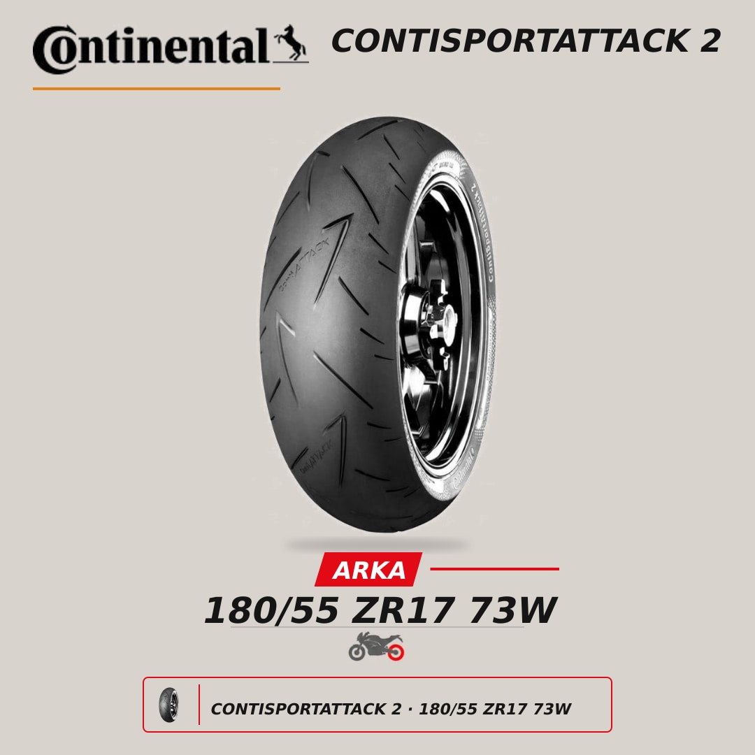 Continental ContiSportAttack 2 180/55 ZR17 73W Arka Motosiklet Lastiği