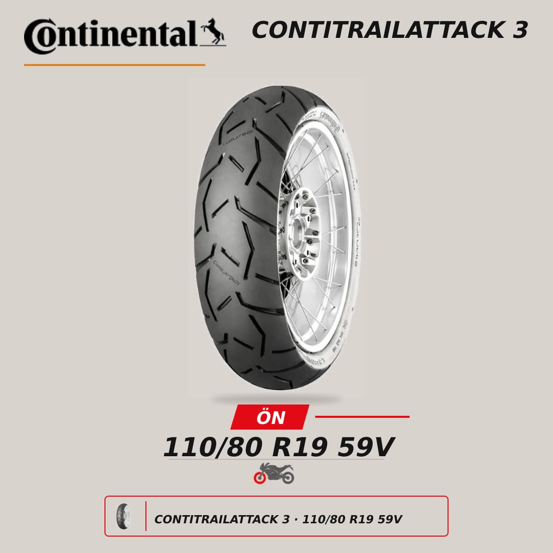 Continental ContiTrailAttack 3 110/80 R19 59V Ön Motosiklet Lastiği